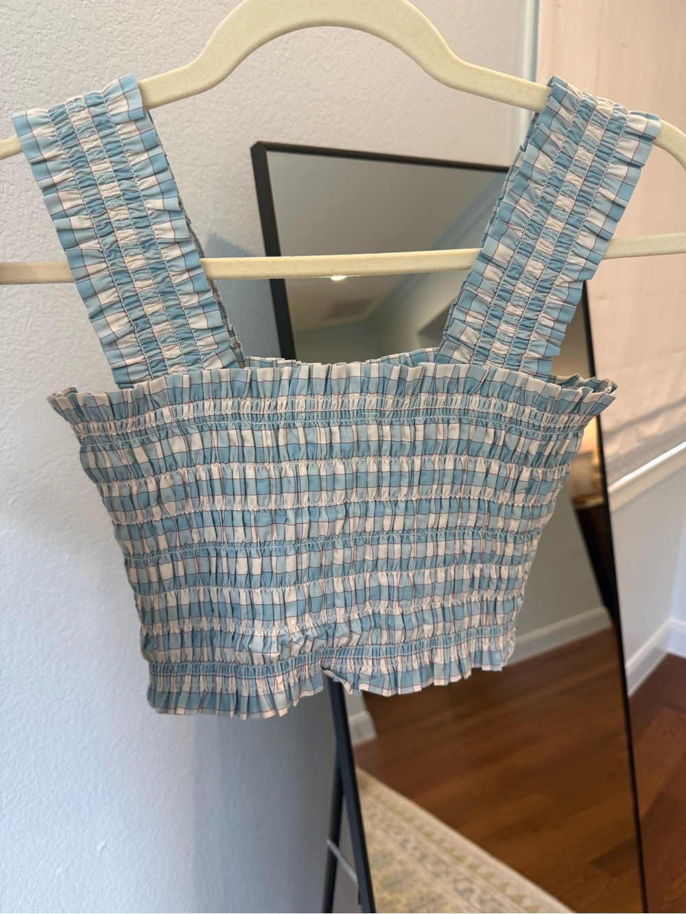Hill House Blue Gingham Maxi Skirt - Smocked Waist with matching crop top - Picture 3 of 4